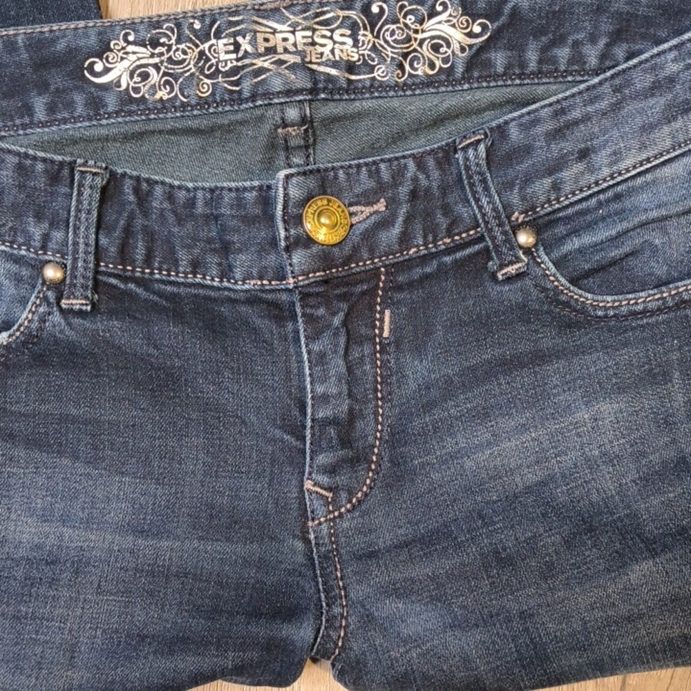 sac741❤️Low Rise Bootcut w/33" Inseam Express Demin Jeans - Picture 3 of 9